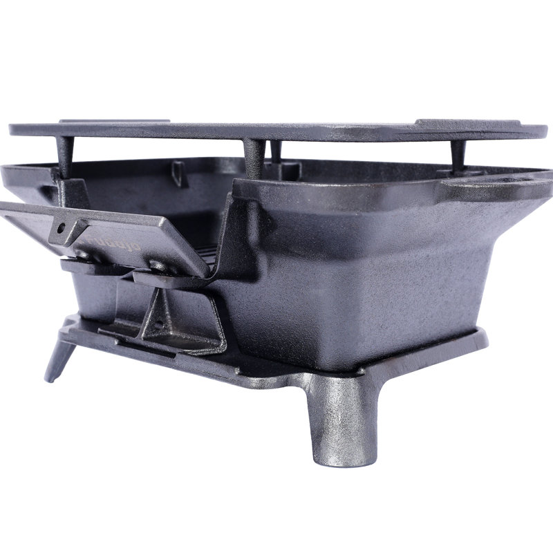 Barbecue portatif en fonte - polyvalent pour différents aliments, camping idéal et pique-nique, rétention de la chaleur, expériences culinaires en plein air