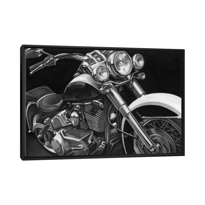 «Classic Hogs I», impression sur toile, H 18 po x l 26 po x P 1,5 po, Toile avec cadre noir, Pas de tapis