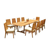 Outdoor 11 - Piece Teak Dining Set