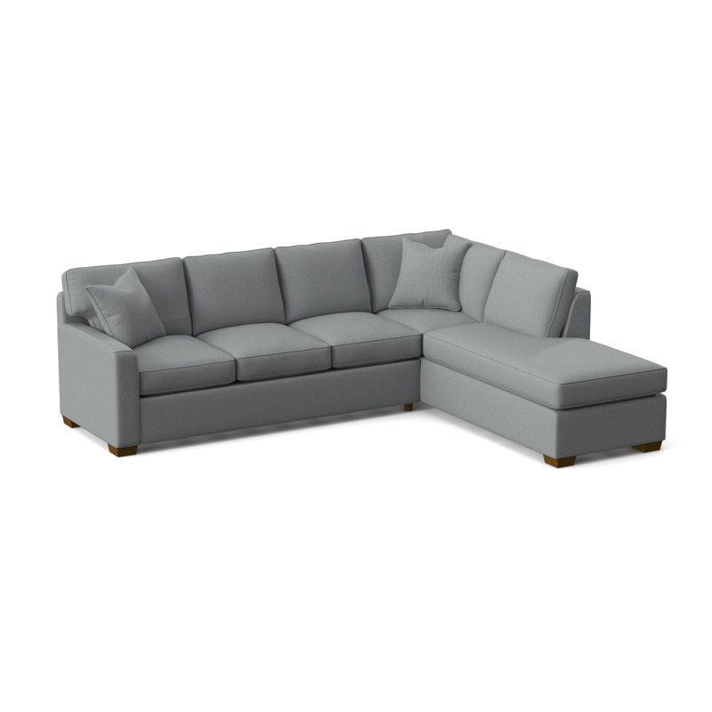 Frye Chaise Sectional, Right Hand Facing, Havana, Light Blue Performance Fabric; 0851-55