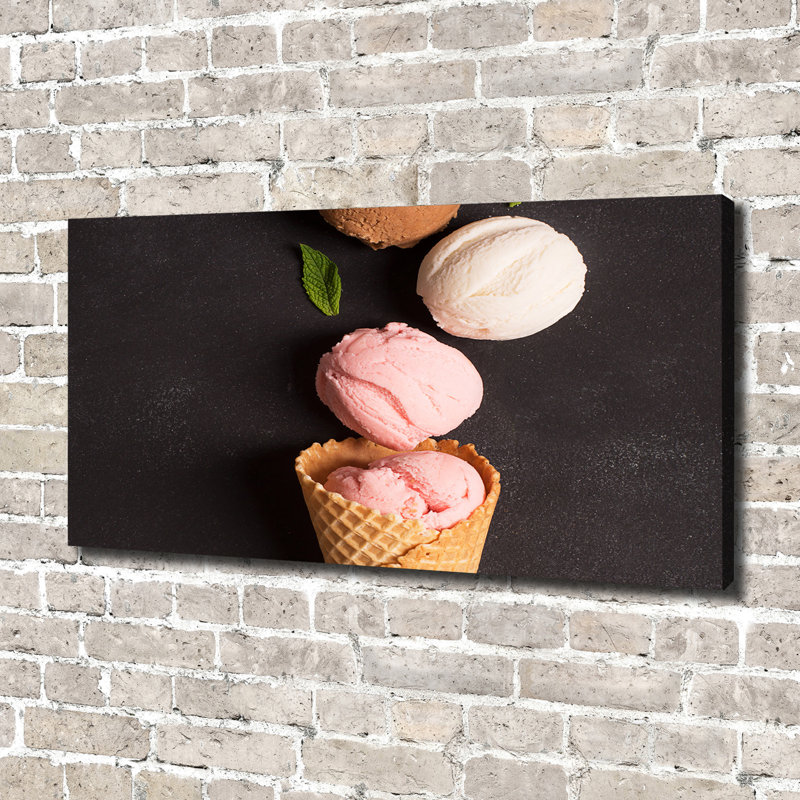 Ice Cream In A Waffle - Wrapped Canvas Print