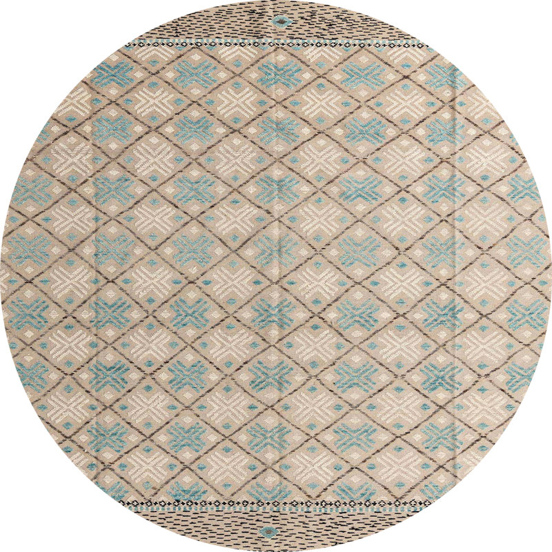 Aghancrossy Abstract Indoor Rug, Round 6'