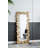 Full Length Floor Mirror with Golden Leaf Accents, Ideal for Enhancing Ambiance in Living Room and Bedroom