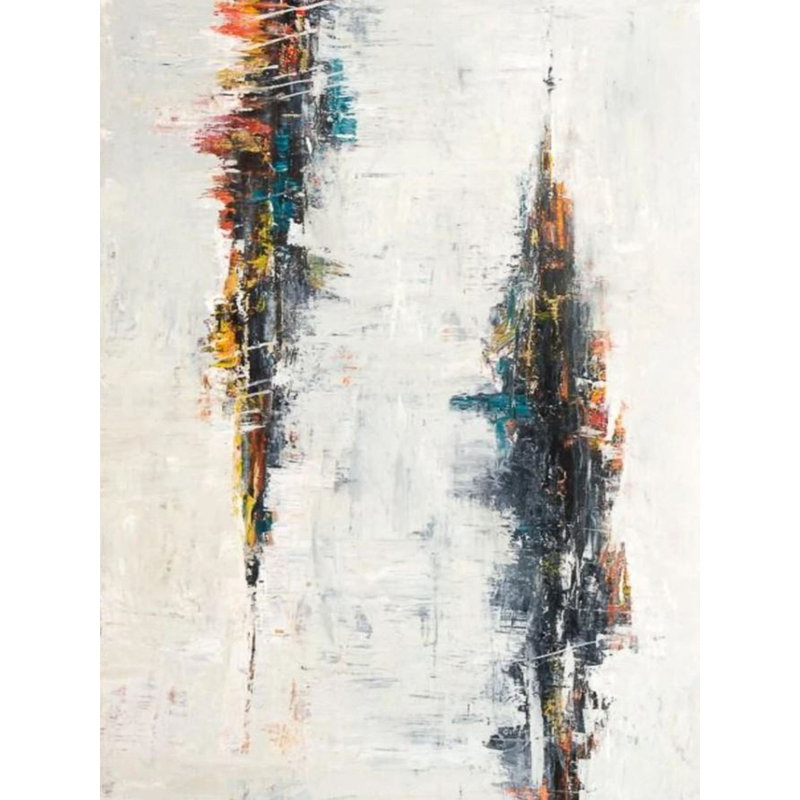 Distortion On Canvas Hand Embellished Art Print by John Beard, 48" H x 36" W x 1.5" D
