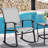 3 Piece Rocking Bistro Set with Rocker Chairs and Glass Coffee Table Set of 3, Rectangular Porch Furniture for Small Space,-109629943