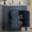 Meuble-lavabo de salle de bain avec lavabo en céramique, petite armoire de salle de bain, armoire moderne avec 2 tiroirs et tablette réglable (robinet non inclus)