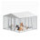 Chenil d'extérieur robuste 10 x 10 pi avec toit imperméable et bol d'alimentation réglable - clôture grillagée en acier galvanisé