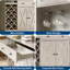 Armoire à café avec prise de courant et portes de grange exquises, armoire buffet avec support à bouteilles de vin, armoire de rangement pour la cuisine, la salle à manger-1467688020