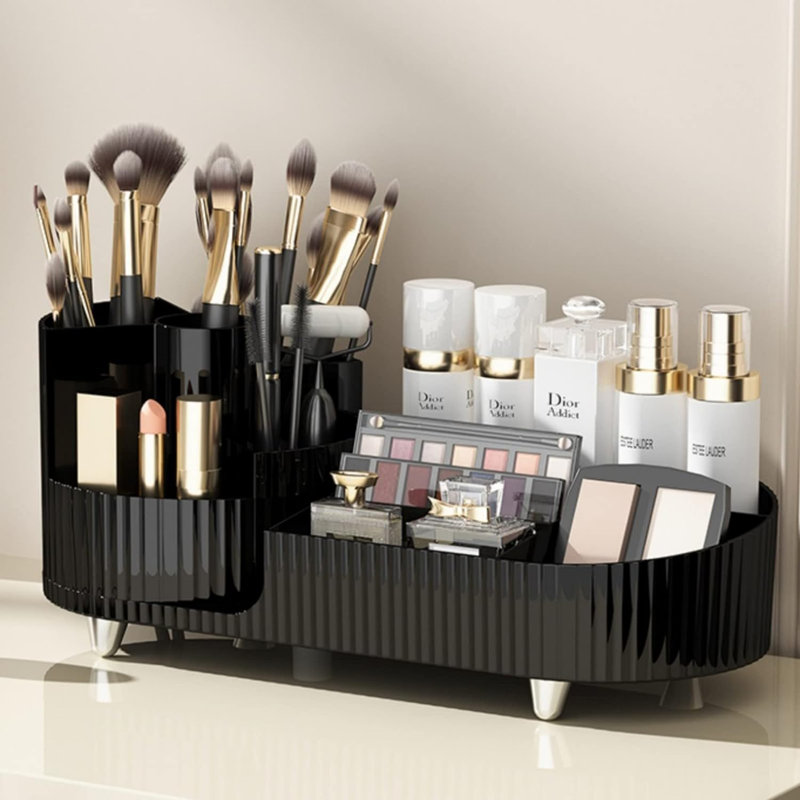 Organisateur de maquillage en plastique Zackarie, Noir
