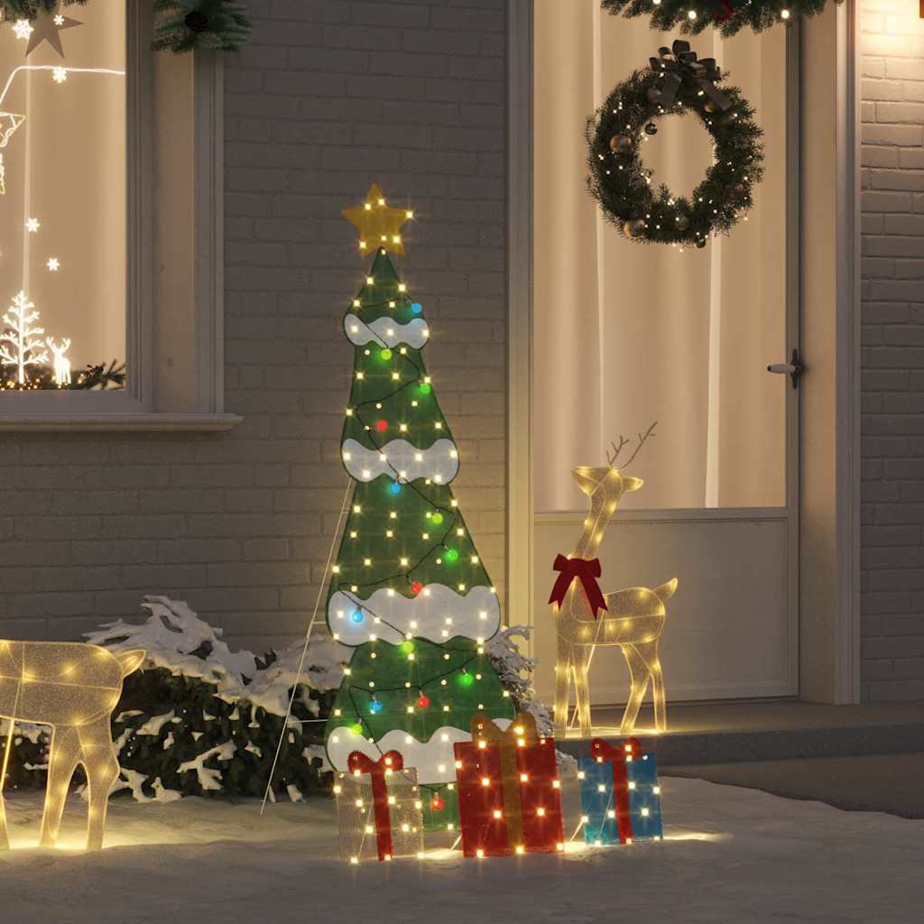 vidaXL Lighted Christmas Tree with 3 Gift Boxes 2D Warm White