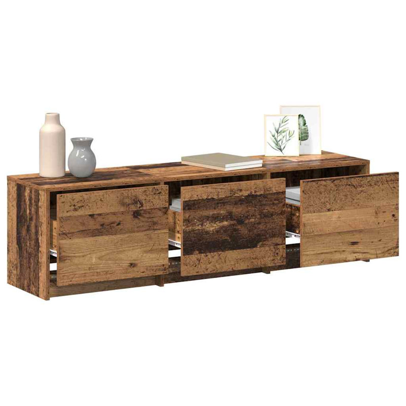 Unfinished TV Stand, 40cm H x 140cm L x 34cm W, Old Wood