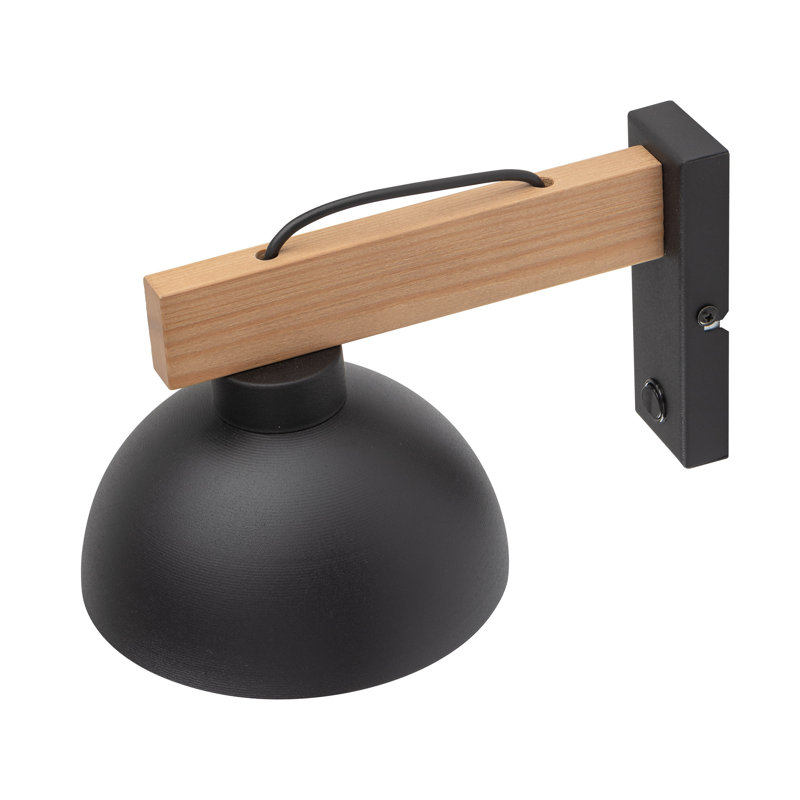 Lorenza 1-Light Dimmable Black Armed Sconce