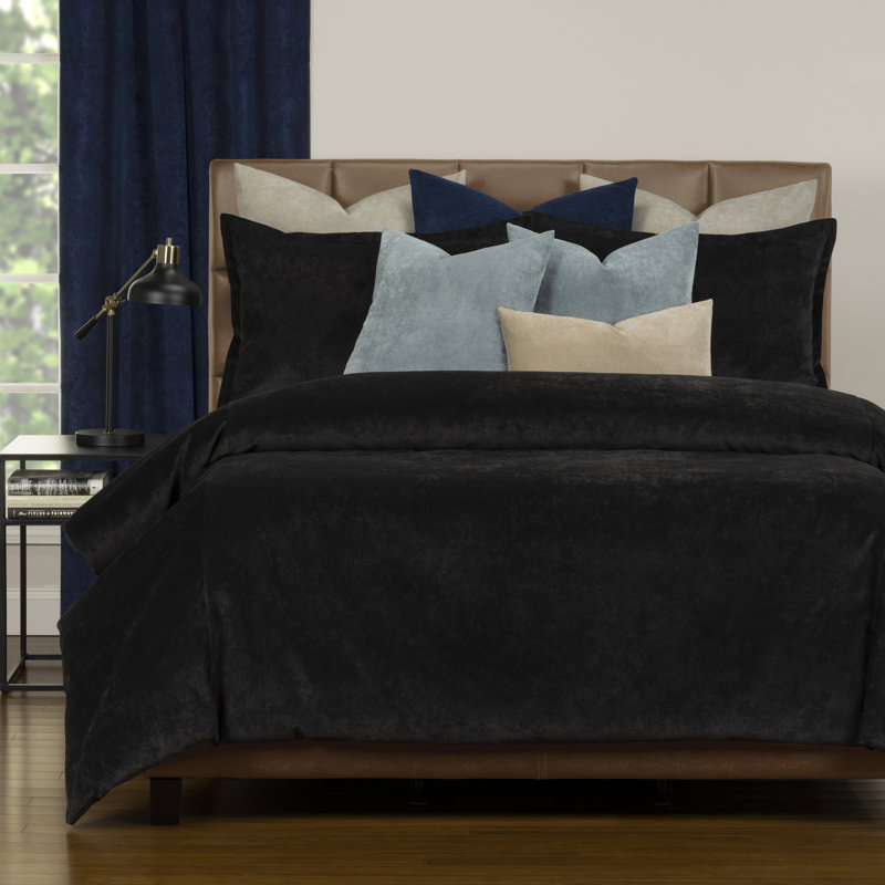 Matte Velvet Set with Duvet Cover & Insert Set by Siscovers, Night, King Duvet Cover + 9 Additional Pieces