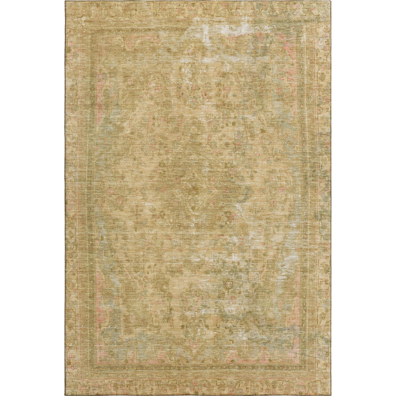 Premium Machine Washable Lampkins AMF1646 Global Rug, Rectangle 3' x 5'