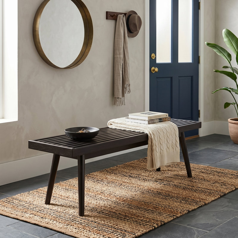 Cailob Wood Bench, 17.55" H x 56.35" W x 16.55" D, Espresso