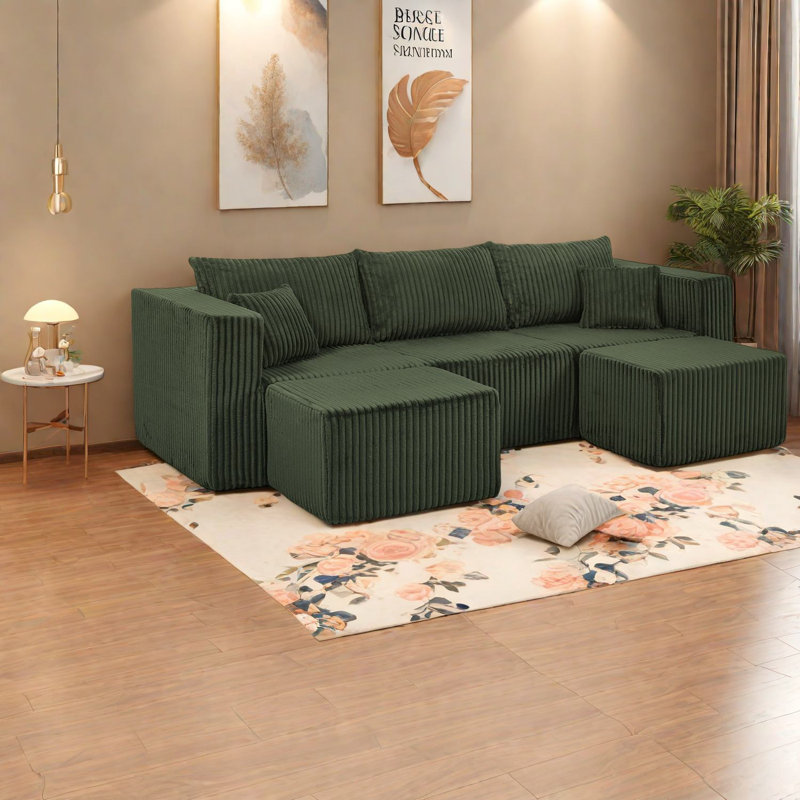 Canapés modulaires peu encombrants, canapé moderne vert mousse haut de gamme pour la maison