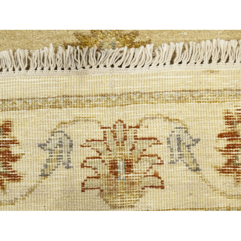 Tapis de couloir oriental beige fait à la main 3 x 12 pi Peshawar