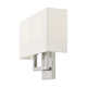 Willow 2 Light Steel Dimmable Corner Wall Light