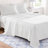 Queen Sheets & Pillowcases, White Microfiber Ruffled Hem Set, All Season
