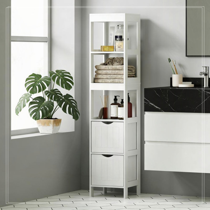 Armoire de rangement étroite pour salle de bain