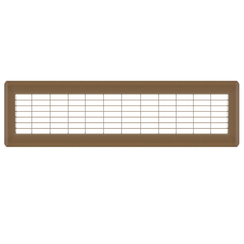 Gril de plancher brun de gros calibre, H 0,9 po x l 4 po x L 24 po