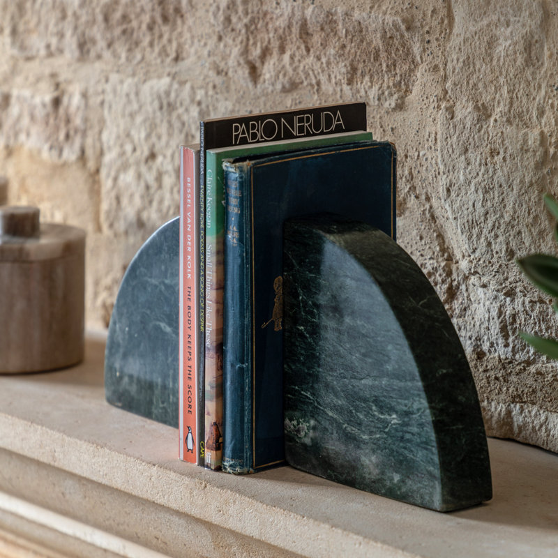 Marble Bookends, Green
