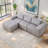 Boneless Transformable Light Gray Sofa: Space Freedom