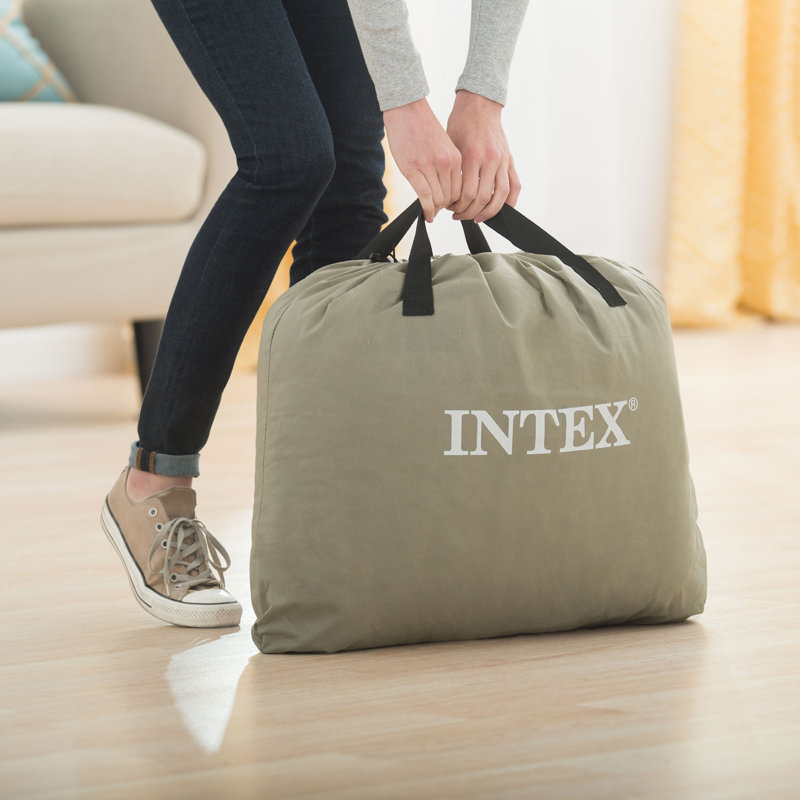 Intex Black Twin Raised Air Mattress with Built-In Pump