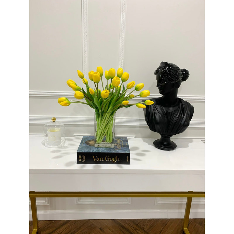 Large Faux Flower Real Touch Yellow Tulip Arrangement
