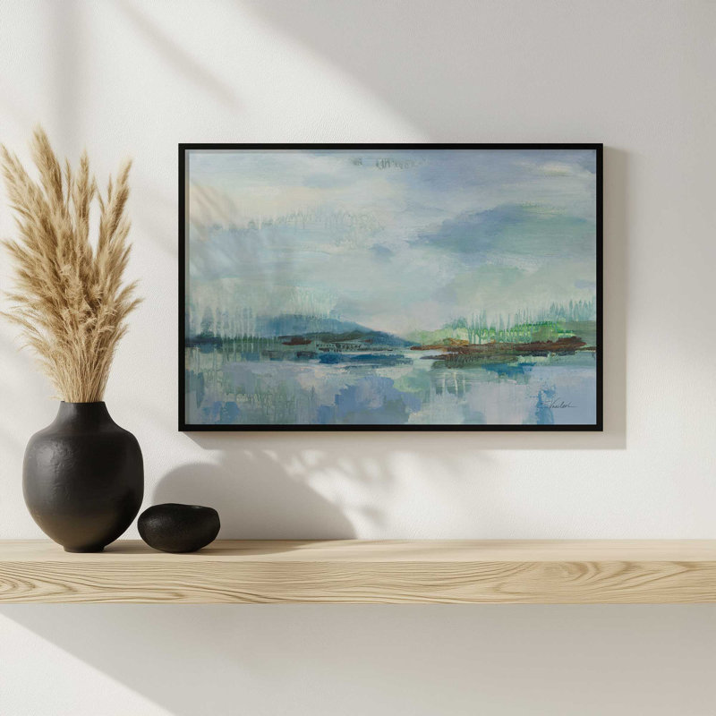 «Rain over the Lagoon» par Silvia Vassileva, reproduction d'art, H 12 po x l 18 po, Brun