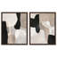 «Soft Shadowplay Duo», reproduction d'art encadrée, ensemble d'art abstrait boho par Art Remedy, cadre argenté, 16 x 20-1641779397-1641779414
