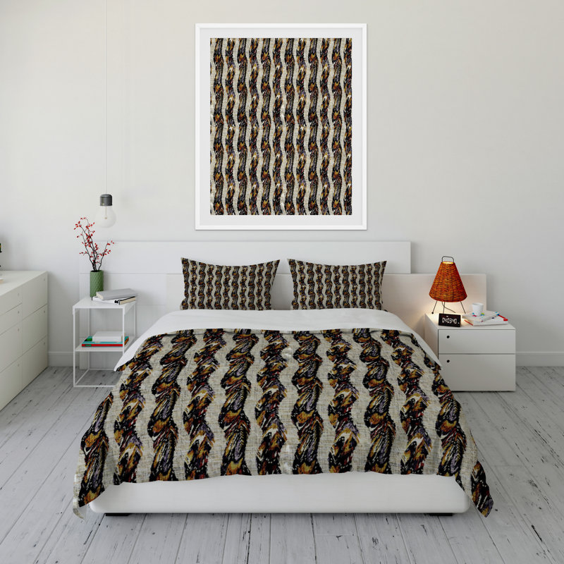 Polyester Channel Striped Comforter, King Comforter + 2 King Pillowcases
