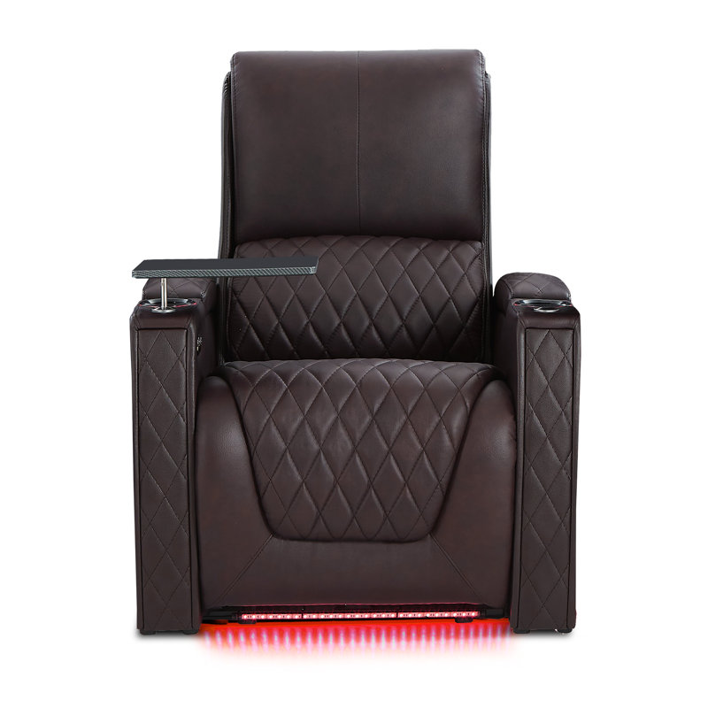 Canapé Haiylee, Cuir véritable brun