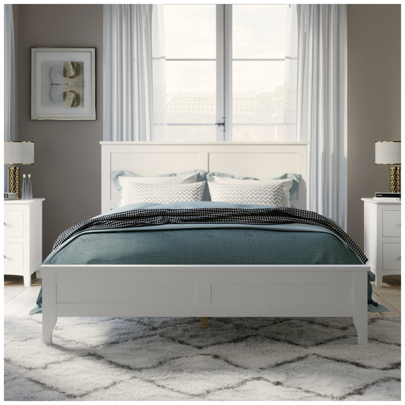 Lit plateforme Modern, Très grand, Blanc