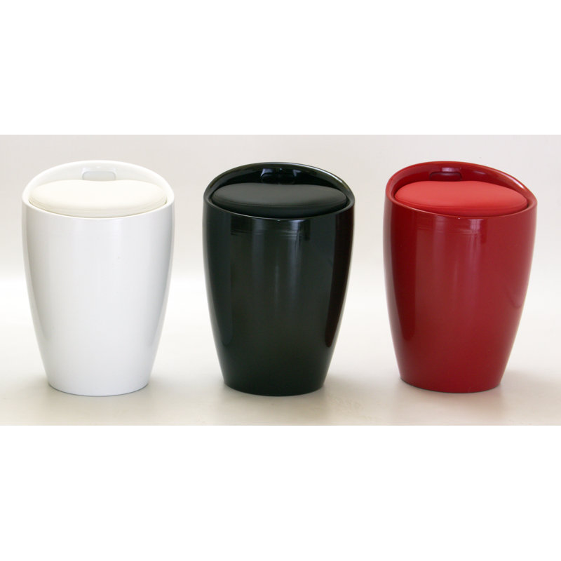 Evan Plastic Accent Stool, Black
