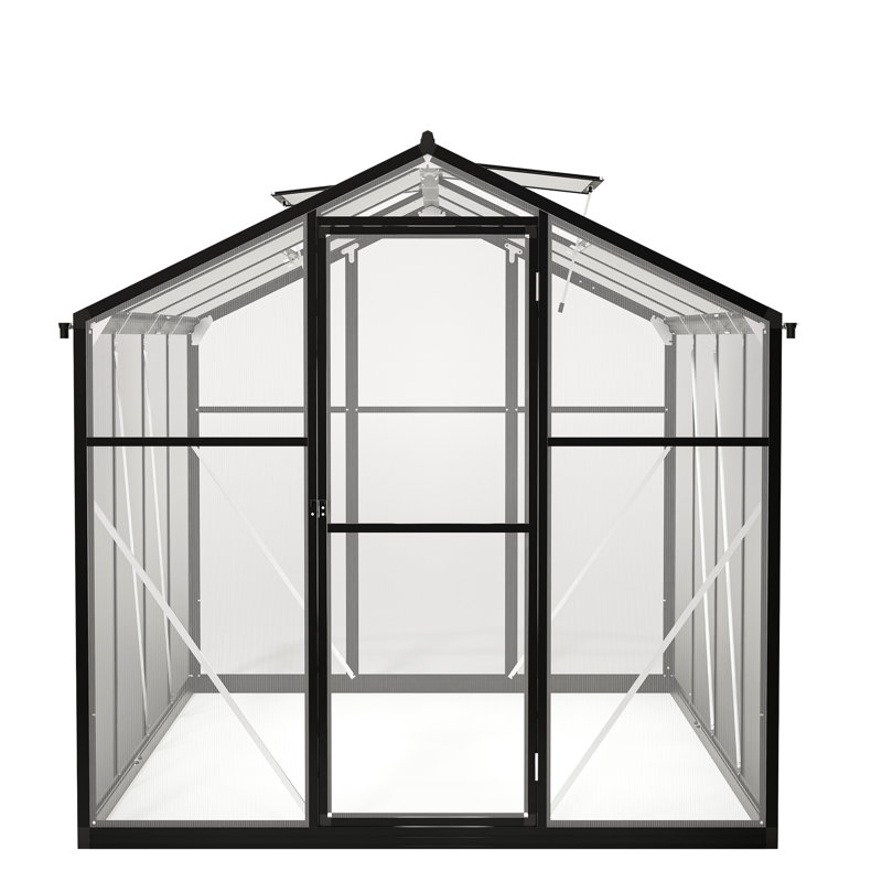 Outdoor Polycarbonate Greenhouse - Secure Door And Drainage System Aluminum For Backyard Protected