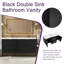 Meuble-lavabo double vasque de 150,6 cm (59,3 po) avec comptoir en SMC, armoire en MDF, tiroirs à fermeture amortie et design mural