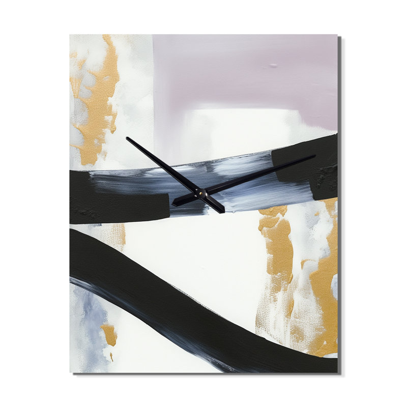 Eruption de marbre II - horloge murale moderne en marbre abstrait, H 32 po x l 16 po x P 1 po