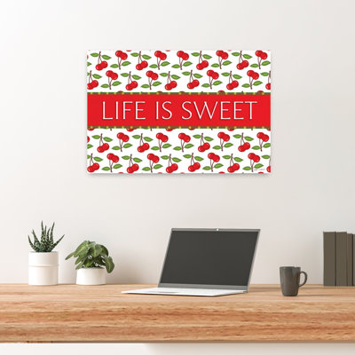 Life Is Sweet Cherries Modern Abstract Cherry Fruit Art