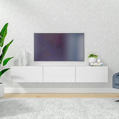 Hamman 71" Modern Floating TV Stand for TVs up to 80", Wall-Mounted Media Console with Storage