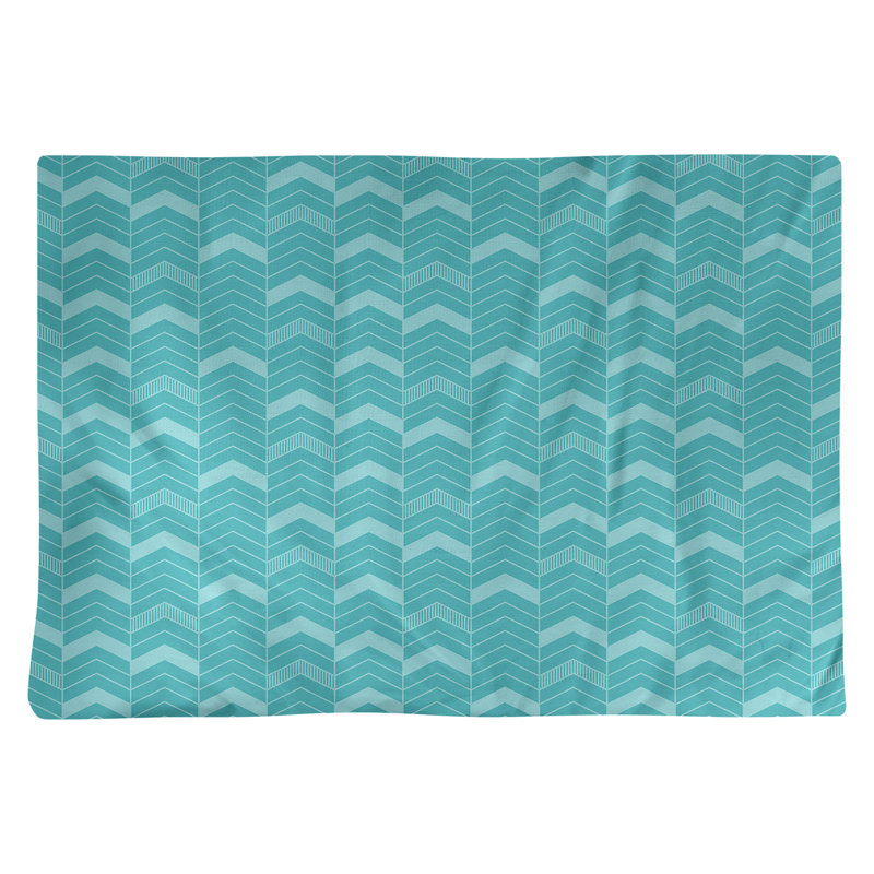 Récapitulatif à chevrons 18" lineed Stephenie, Bleu sarcelle, Polyester