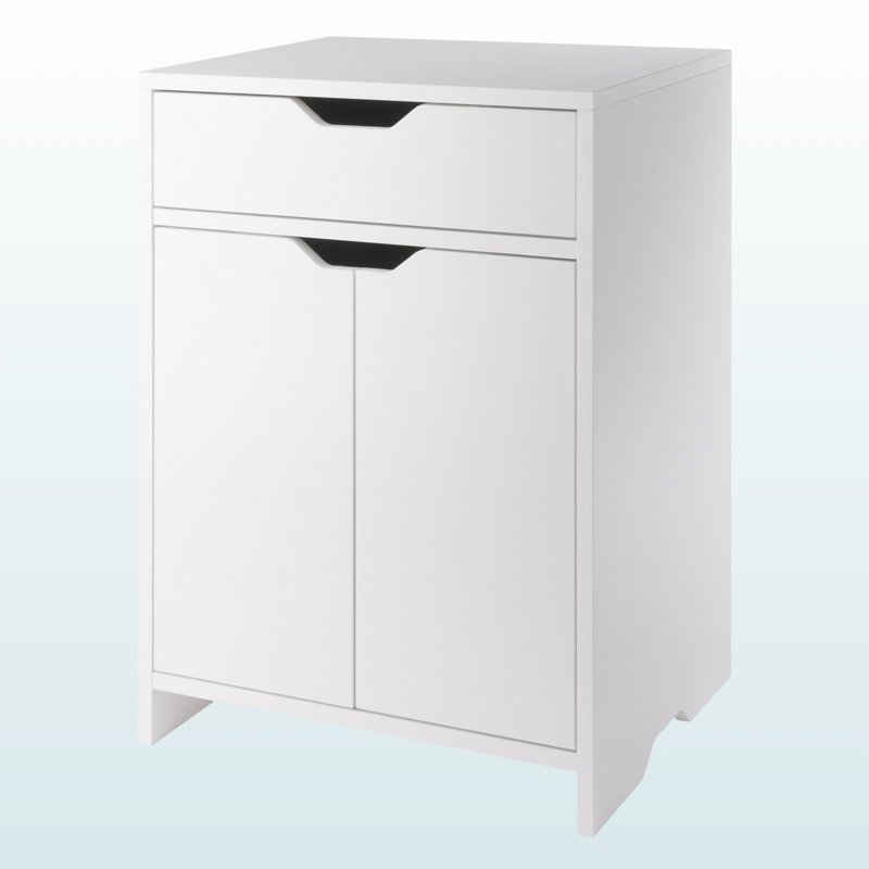 Orion White Finish Storage Cabinet with 1 Drawer, 26.14'' H X 19.09'' W X 15.70'' D, White