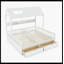 Lit plateforme simple double avec tablettes et tiroirs de rangement, lit plateforme avec lattes de soutien, conception de maisonnette, blanc-374832888