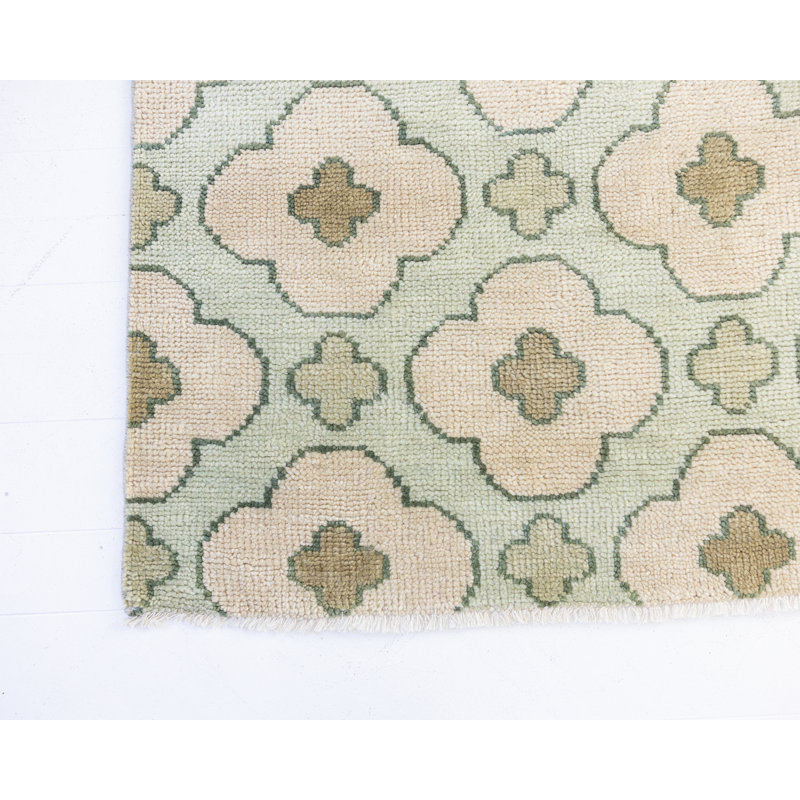 Hand Knotted Wool Floral Area Rug, Square 12'