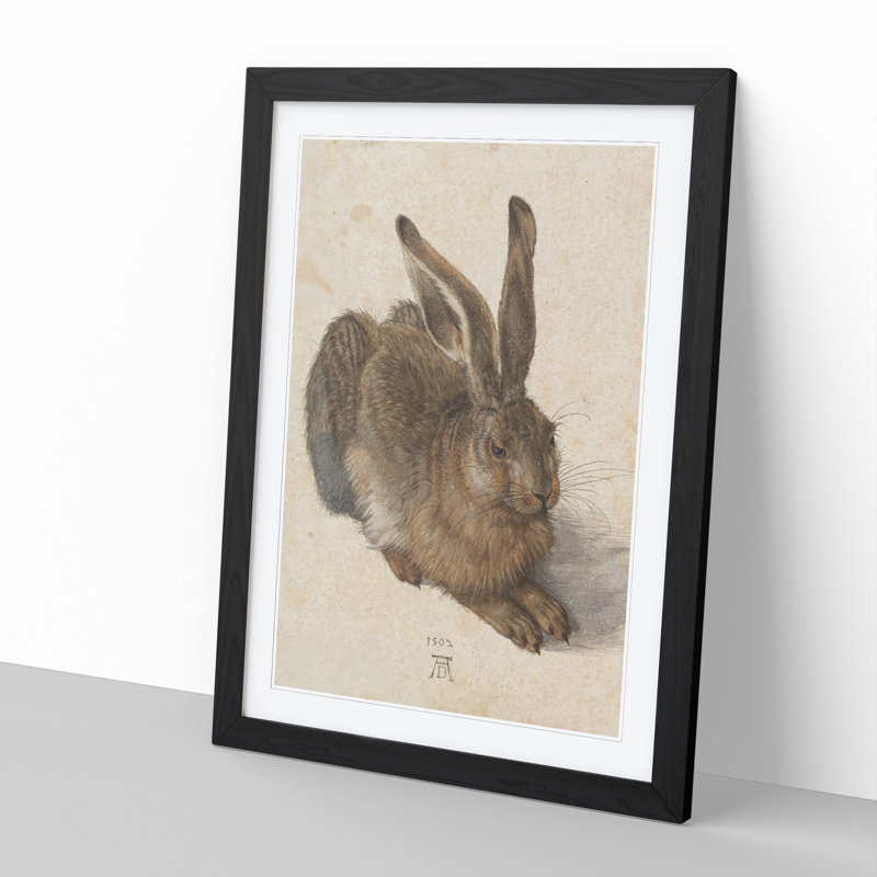 Hare by Albrecht Dürer - Framed Print, 90cm H x 65cm W x 2cm D, Black Framed