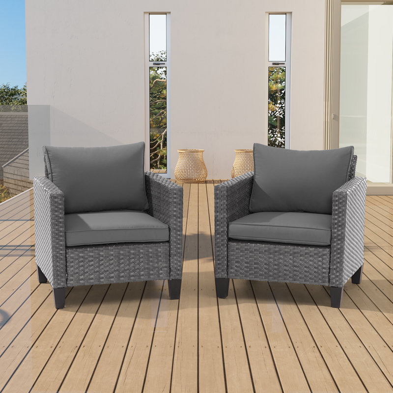 Chaise de patio avec coussins Goldwin, Gris, Gris