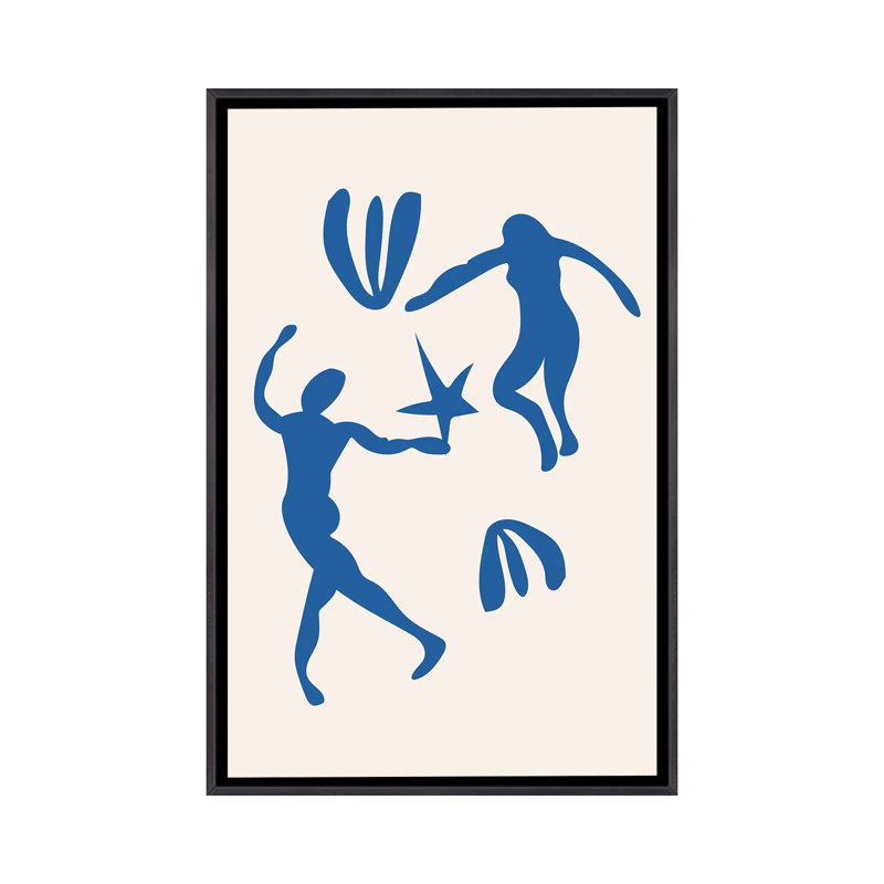 Dancing Dance-impression d’art graphique « Blue People », Pas de tapis, H 26 po x l 18 po x 1,5 po