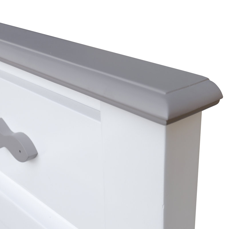 Remer Fishtails Remer Panel Headboard, King, White/Gray