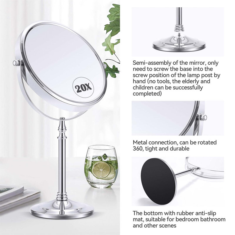 Demetrias Metal Mirror, Clear, 37cm H x 22cm W