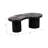 Petrified Wood Coffee Table with Black Wood Base, Modern Living Room Table, 51"
